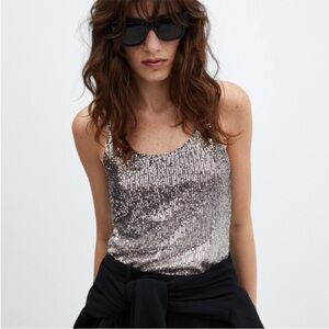 Sequin Silver Tank Top